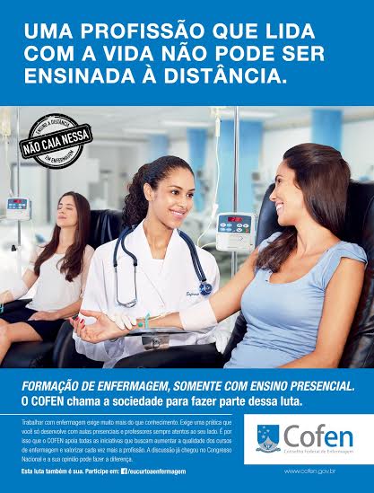 Campanha do Cofen visa sensibilizar sobre os riscos da Ead em Enfermagem
